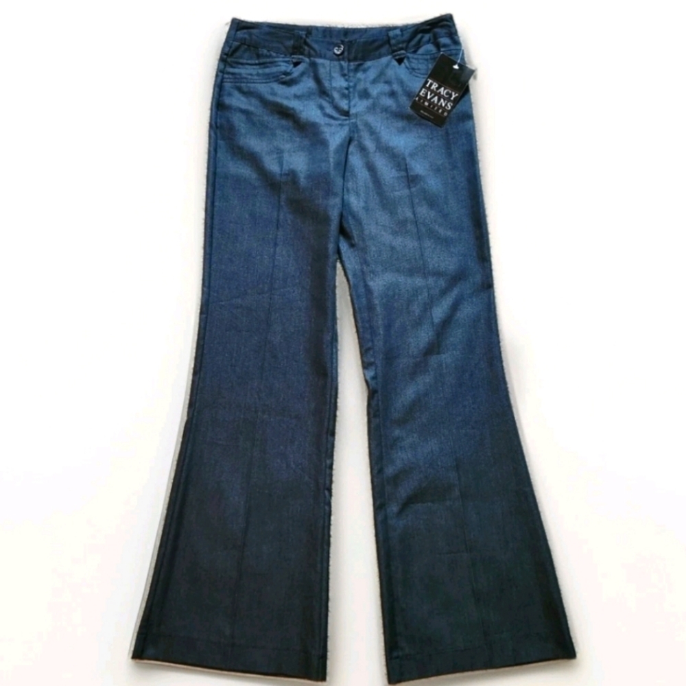 🔥 NWT DEADSTOCK 🔥 Tracy Evans Limited Black Flare Trouser Pants Size 3